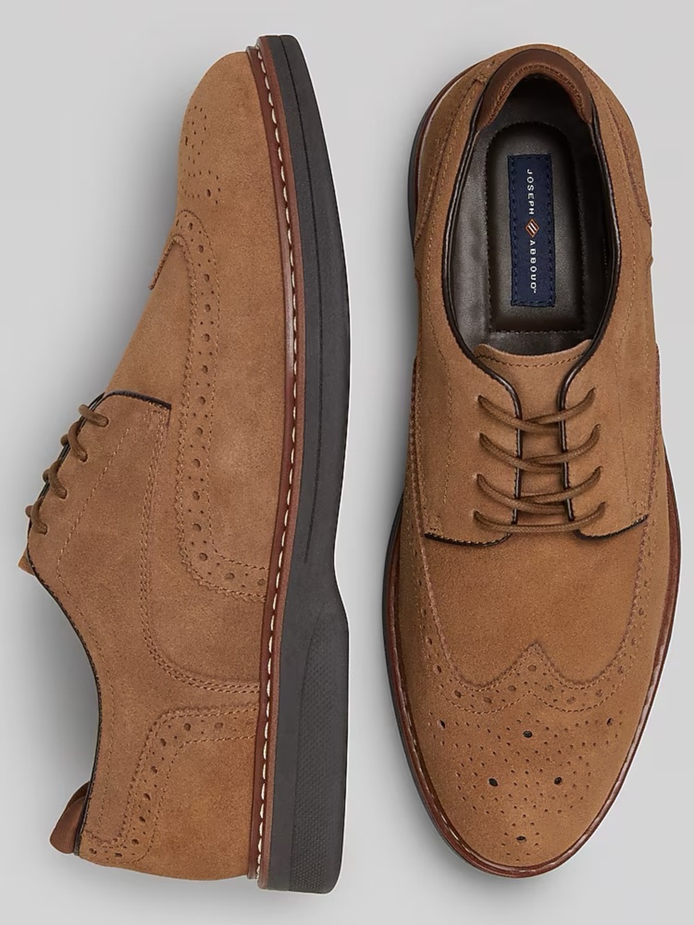 MENS Joseph Abboud Hybrid Wingtip Suede Oxfords Sz. Various